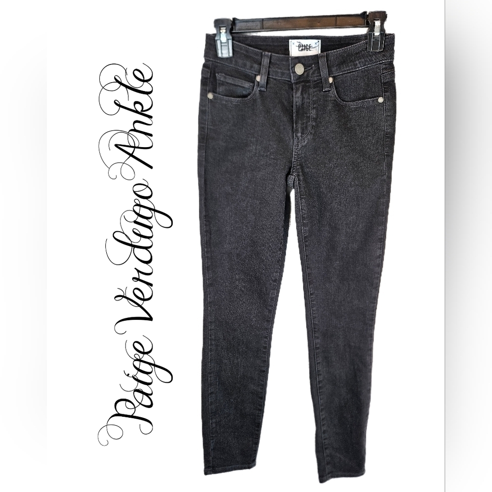Paige Jeans Womens Sz 24x28 Verdugo Ankle Black Casual Comfort Stretch Denim